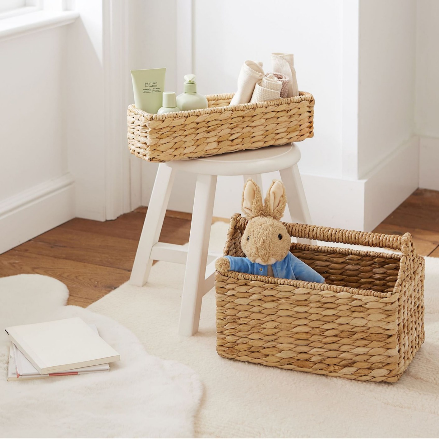 Water hyacinth storage basket bathroom toilet bed bedroom woven storage basket toy cosmetic storage box storage box