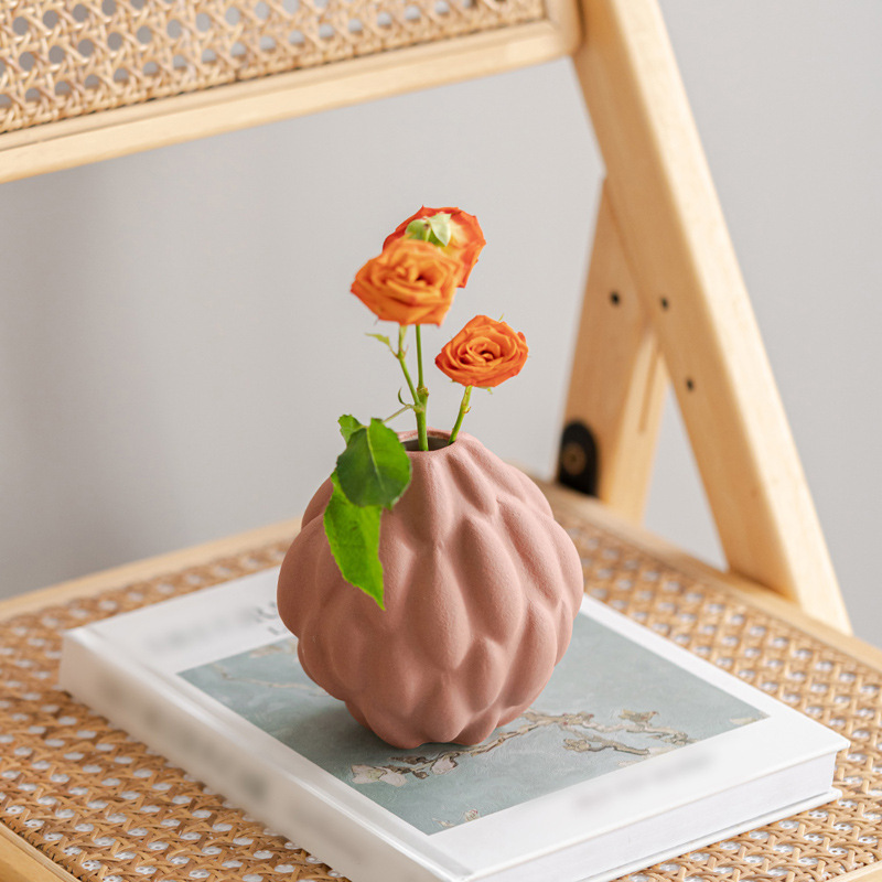 Ceramic macaron multi-color agate vase light luxury texture home decoration