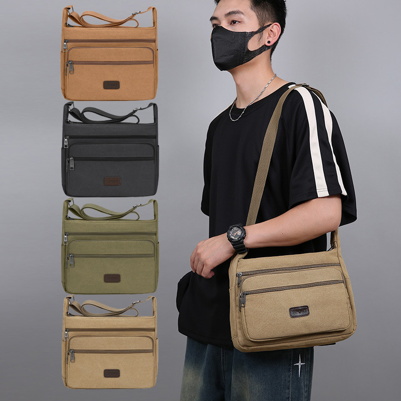 Thickened canvas bags, extra thick bags, men's shoulder bags, office workers' backpacks, fashionable crossbody bags, men's bags